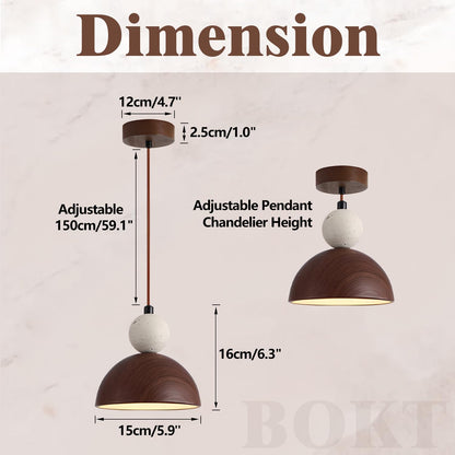 BOKT Wabi Sabi Pendant Light Nordic LED Ceiling Hanging Light Modern Natural Stone Pendant Light Adjustable Dimmable Walnut Mini Chandelier for Dining Room Living Room BOKTBuy Supplements Australia