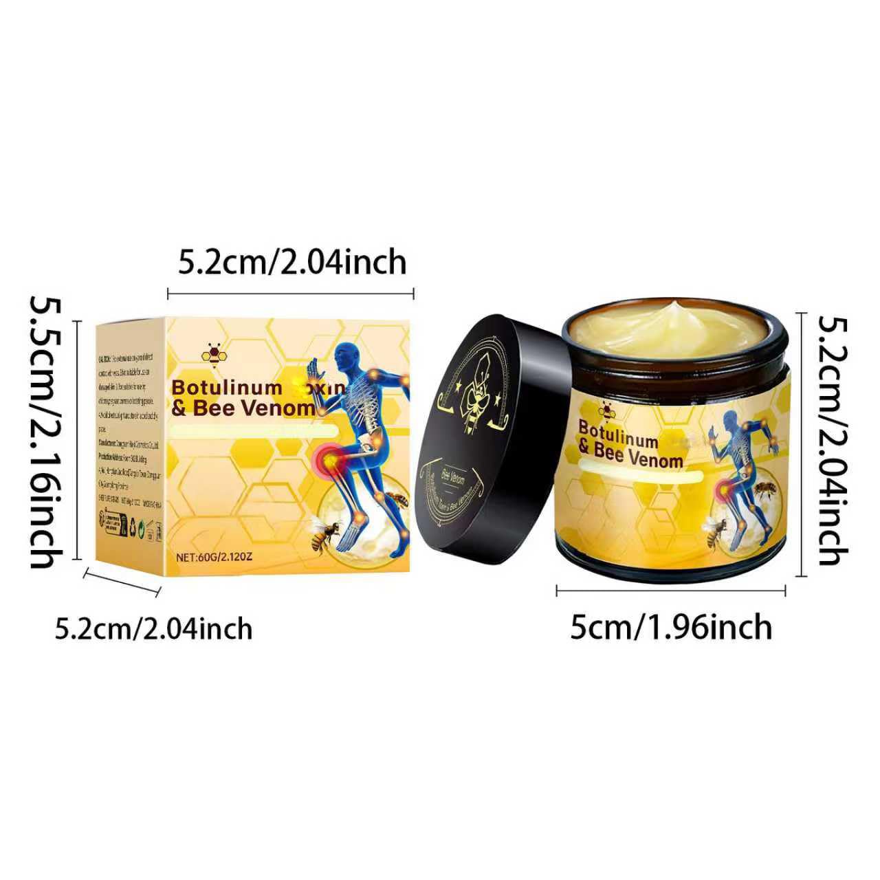 2 Pcs Botulinum Bee Venom Bone Healing Cream,Throughout Release Joint Activities Muscle Relief Massage Gel. Aus HealthcareBuy Supplements Australia
