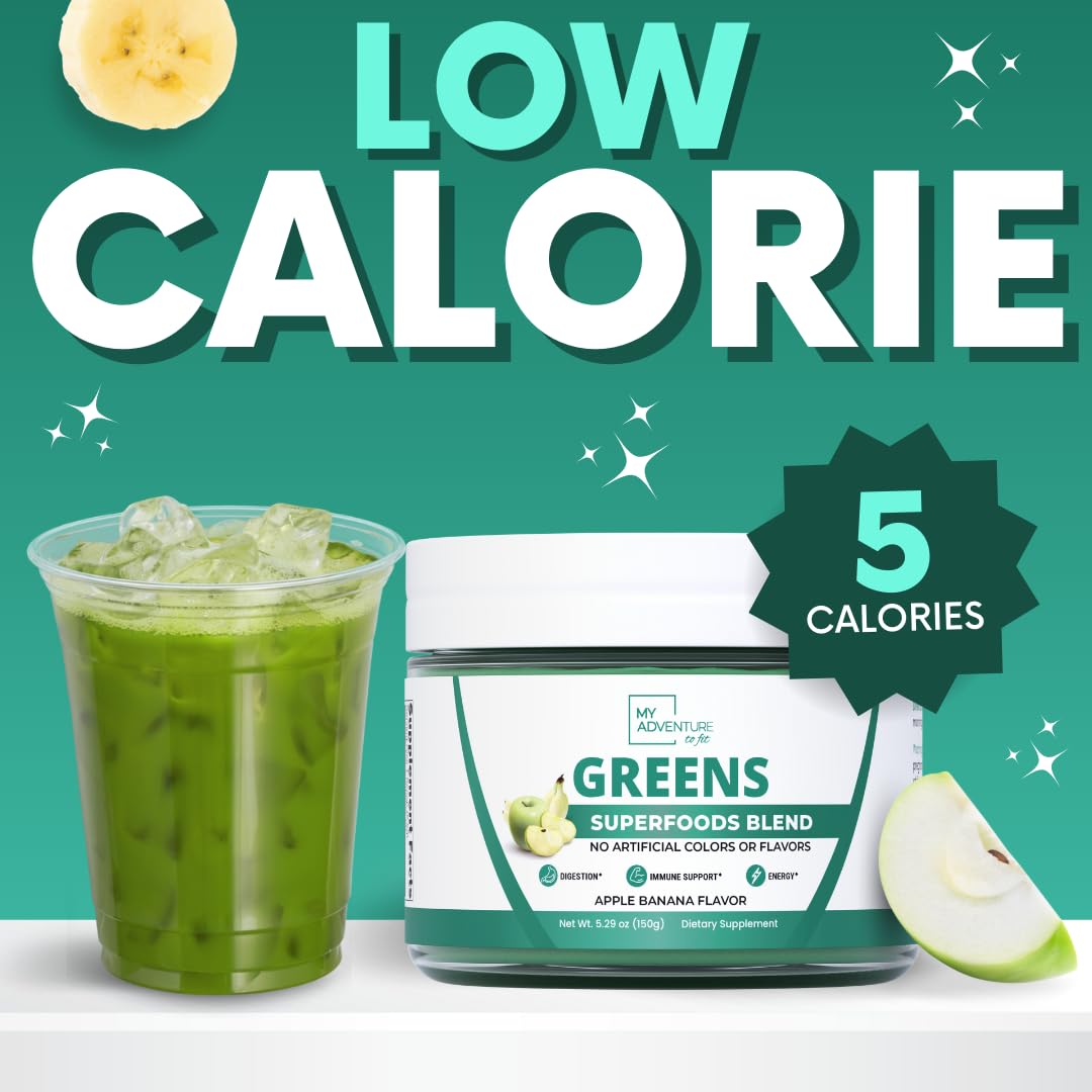 Green Superfood Powder for Digestion & Gut Health - Keto Friendly Superfood Greens Blend Powder for Immune Support - Powdered Greens Supplement for Immune Boost - Apple Banana Flavor My Adventure to FitBuy Supplements Australia
