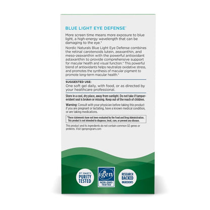Nordic Naturals Blue Light Defense - 60 Soft Gels - Four Phytonutrients with Complementary Antioxidant Capacities - Supports Retinal Health, Visual Function - Non-GMO - 60 Servings Nordic NaturalsBuy Supplements Australia