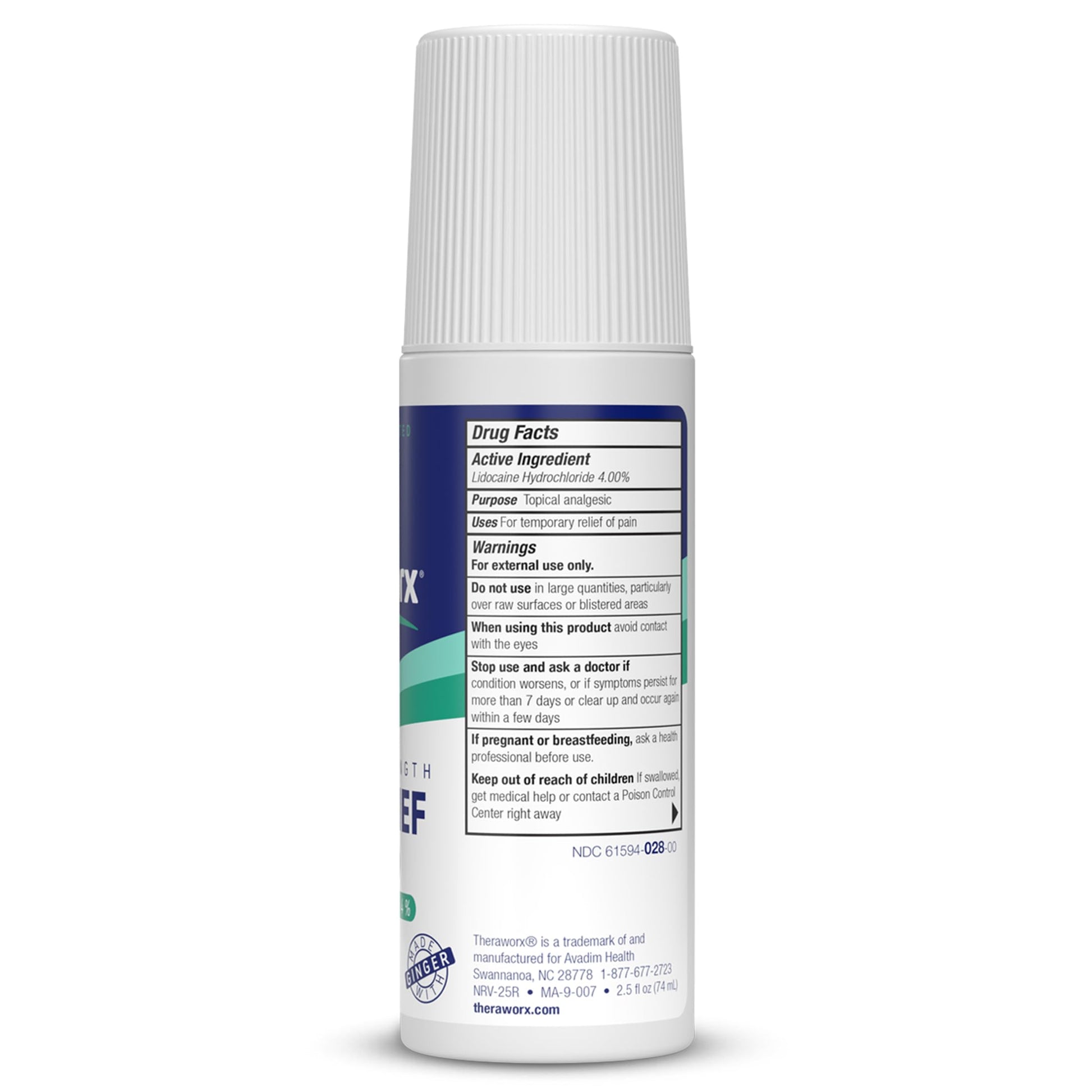 Theraworx Maximum Strength Pain Relief Roll-On with Lidocaine, Fast-Acting - 2.5 Oz - 2 Count TheraworxBuy Supplements Australia