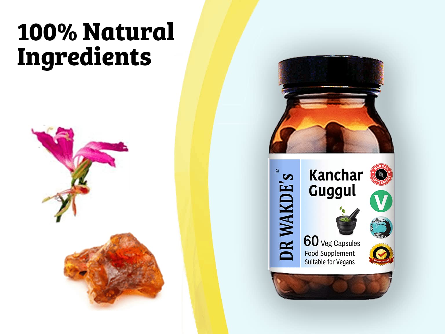 DR WAKDE's Kanchnar Guggul (60 Veg Caps, Ayurvedic Supplement, Vegan, Herbal, Natural, Made in the UK) DR WAKDE'sBuy Supplements Australia