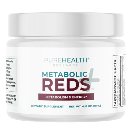 PUREHEALTH RESEARCH Metabolic Reds - Organic Superfood Powder Supplement - Fruit, Veggie, Adaptogenic, Probiotic Blends & More - for Metabolism & Energy Support - 4.13 Oz. - 30 Servings PUREHEALTH RESEARCHBuy Supplements Australia