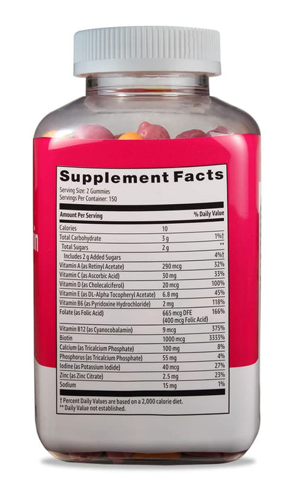 Amazon Basics Women's Multivitamin, Mixed Berry Flavor, Vegetarian & Gluten-Free, 300 Gummies Amazon BasicsBuy Supplements Australia