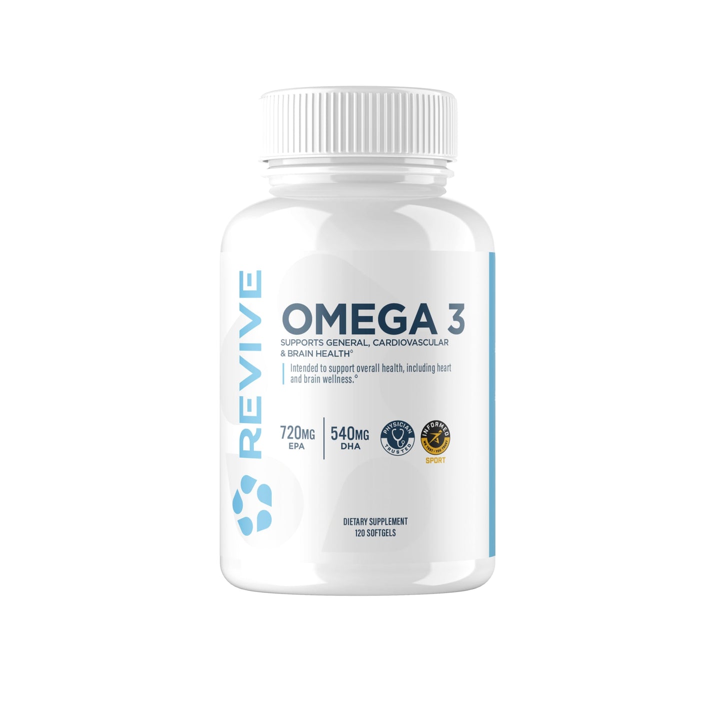 Revive MD Omega 3 Fish Oil Supplements for Men & Women – Softgels with EPA & DHA Fatty Acids for Healthy Skin & Joints, Heart & Brain Support – Vegan-Friendly, Gluten-Free (120 Softgels) ReviveBuy Supplements Australia