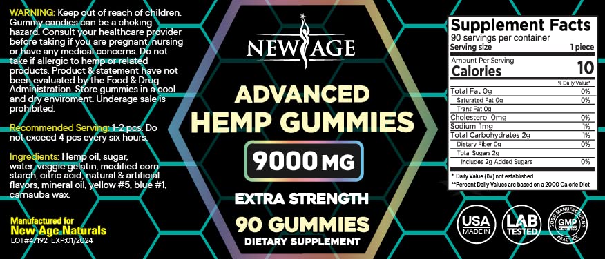 NEW AGE Naturals Advanced Hemp Gummies - Natural Hemp Oil Infused Gummies NEW AGEBuy Supplements Australia