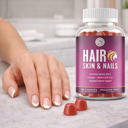 Grab The Gold Hair Skin & Nails Vitamins for Women | Gummies with 6000mcg Biotin & Collagen | 10 Essential Vitamin & Minerals | Gluten-Free, Non-GMO, Passion Fruit Flavor | 1 Month Supply, Made in USA Grab The GoldBuy Supplements Australia