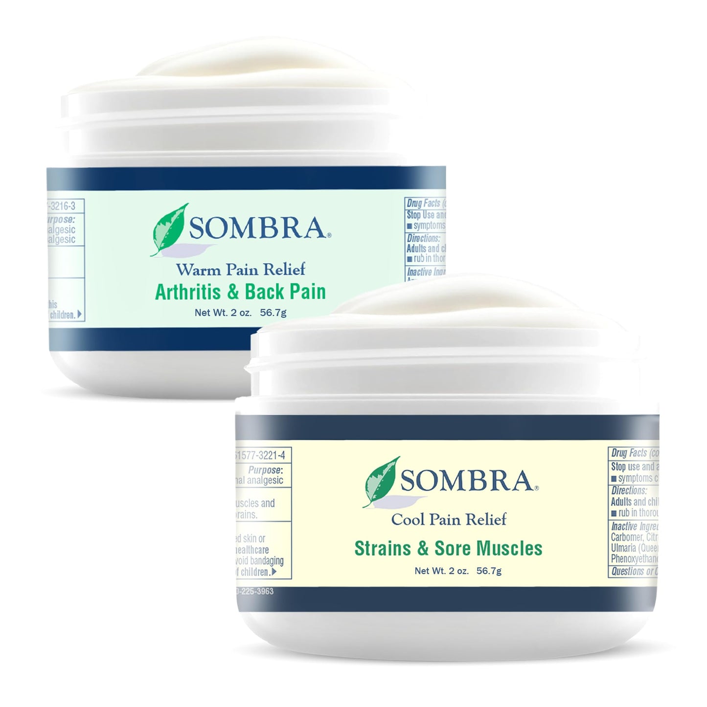 Sombra Warm & Cool Pain Relief Gel, Warm Relief for Arthritis and Chronic Pain Pre-Workout Muscle Rub, Cold for Swelling, Soreness, Post-Workout, Free of Artificial Fragrances, 2oz Per Jar SombraBuy Supplements Australia