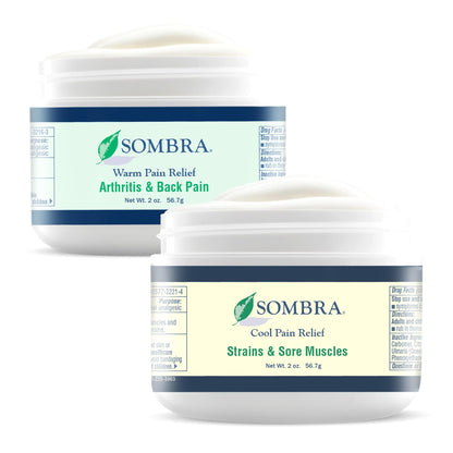 Sombra Warm & Cool Pain Relief Gel, Warm Relief for Arthritis and Chronic Pain Pre-Workout Muscle Rub, Cold for Swelling, Soreness, Post-Workout, Free of Artificial Fragrances, 2oz Per Jar SombraBuy Supplements Australia