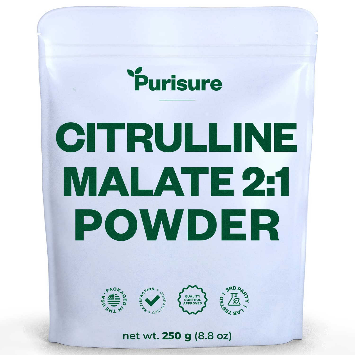 Purisure L-Ctrulline Powder 250g, Premium Citrulline 2:1 Malate Supplement for Strength