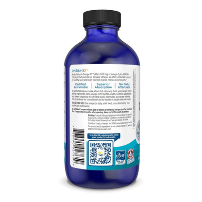 Nordic Naturals Omega-3D, Lemon Flavor - 8 oz - 1560 mg Omega-3 + 1000 IU Vitamin D3 - Fish Oil - EPA & DHA - Immune Support, Brain & Heart Health, Healthy Bones - Non-GMO - 48 Servings Nordic NaturalsBuy Supplements Australia
