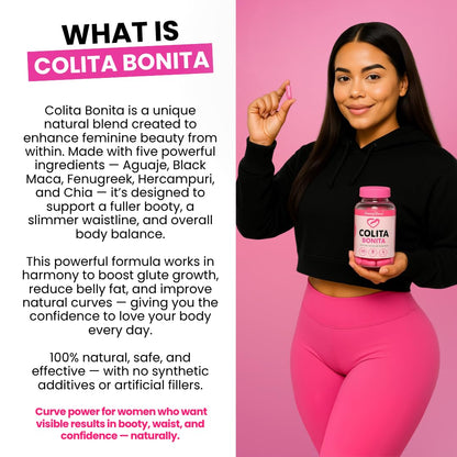 Colita Bonita – Aguaje, Black Maca & Fenugreek Pills – Natural Booty Growth & Hip Shaping Supplement – Supports Curves, Hormonal Balance & Waist Definition – 60 Capsules (30-Day Supply) Curvy FruitBuy Supplements Australia
