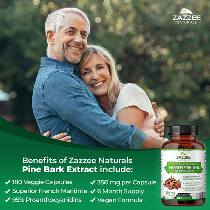 Zazzee Extra Strength French Maritime Pine Bark Extract, 350 mg Per Capsule ZazzeeBuy Supplements Australia