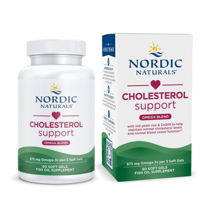 Nordic Naturals Cholesterol Support, Lemon - 60 Soft Gels - 975 Omega-3 + Red Yeast Rice & CoQ10 - Normal Cholesterol, Antioxidant Support - EPA & DHA - Non-GMO - 20 Servings Nordic NaturalsBuy Supplements Australia