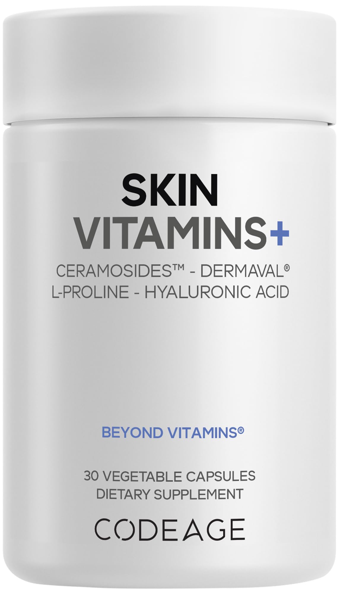 Codeage Skin Vitamins+ Supplement – Ceramosides, Dermaval, Hyaluronic Acid, Coffeeberry, Vitamin C – Skin Elasticity, Wrinkle & Moisture Support – Liposomal Delivery – Non-GMO, 30 Capsules CodeageBuy Supplements Australia