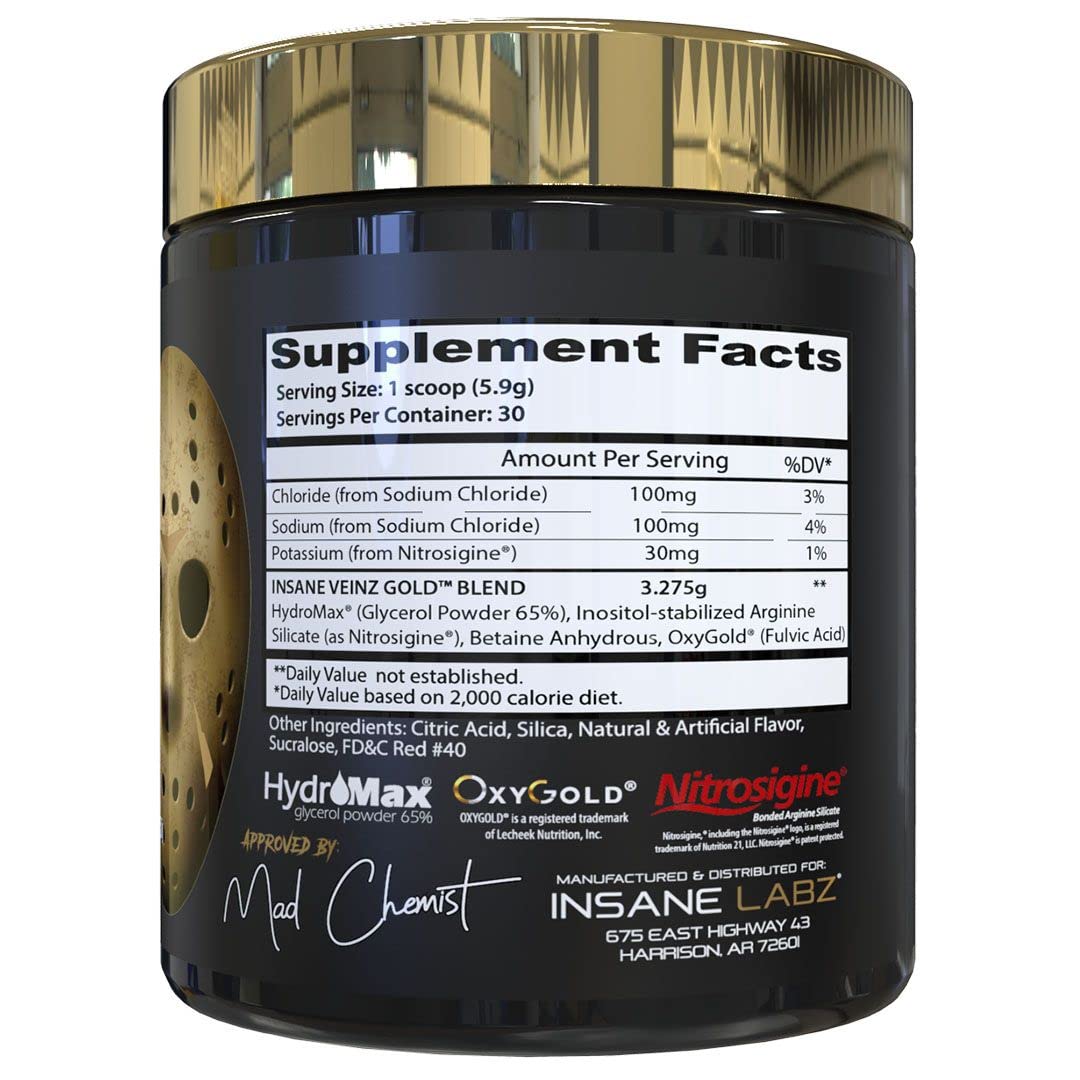 Insane Labz Psychotic Gold and Insane Veinz Gold Pre Workout Nitric Oxide Booster Stack Insane LabzBuy Supplements Australia