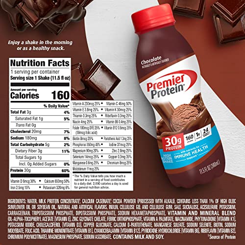 Premier Protein Shake, Chocolate, 30g Protein 1g Sugar 24 Vitamins Minerals Nutrients Premier ProteinBuy Supplements Australia
