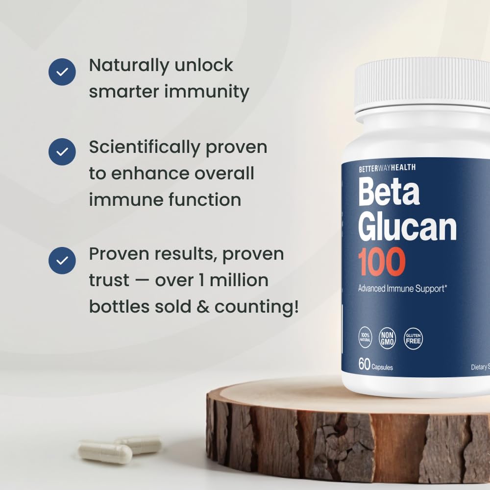 Better Way Health™ - Advanced Immune Readiness - Highly Purified 1,3/1,6 Beta Glucan 100 - Clinically Tested Immune Defense - 100mg/60 Capsules Better Way HealthBuy Supplements Australia