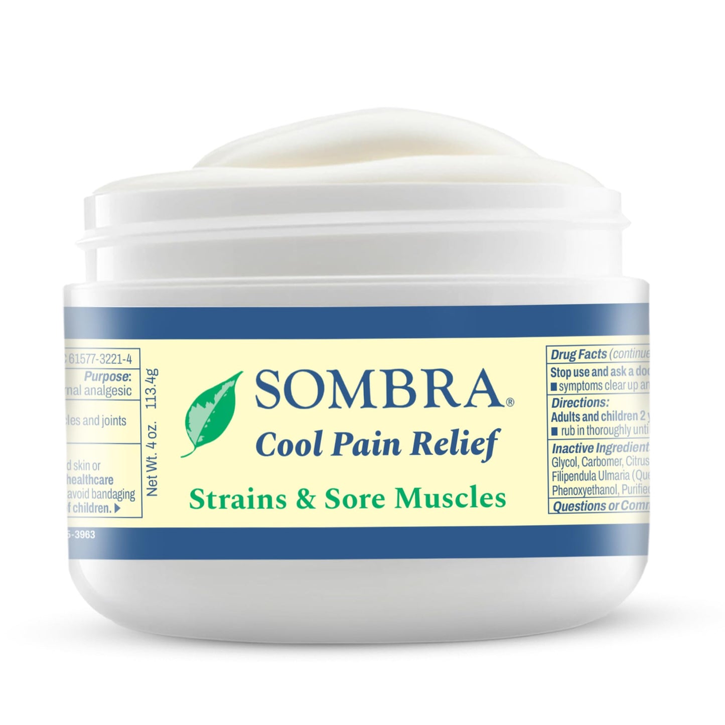 Sombra Original Cool Therapy Gel Cold Pain Relief for Swelling, Growing Pains, Soreness, Post-Workout, Vegan Formula Free of Artificial Fragrances, Dyes, NSAID, Wax, Petroleum, Alcohol - 4oz Jar SombraBuy Supplements Australia