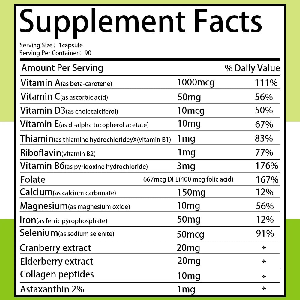 SEMAL Daily Multivitamin & Multimineral Supplement for Women (90 Capsules) SEMAL