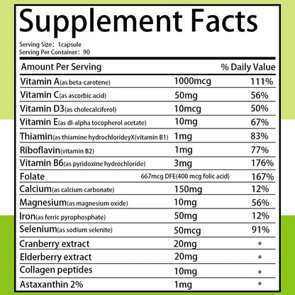 SEMAL Daily Multivitamin & Multimineral Supplement for Women (90 Capsules) SEMAL