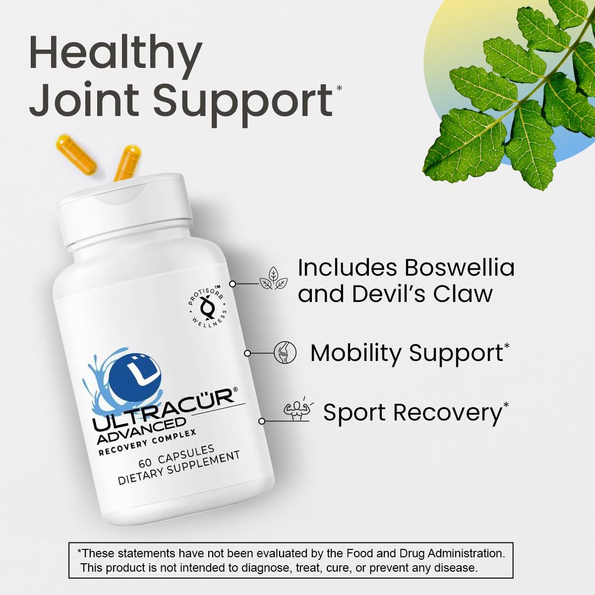 UltraCur Advanced Joint Support Supplement with High Absorption Curcumin - Extra Strength Protisorb Liquid Protein Scaffold - Supports Mobility & Flexibility with Devils Claw & Boswellia - 60 Capsules UltraCurBuy Supplements Australia