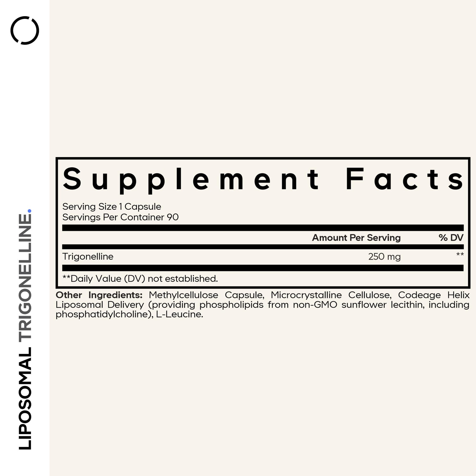 Codeage Liposomal Trigonelline - 250 mg Per Capsule - 3-Month Supply - Plant-Based Alkaloid - Liposomal Delivery for Bioavailability - Metabolic Health Support - Vegan Nootropic Non-GMO - 90 Capsules CodeageBuy Supplements Australia