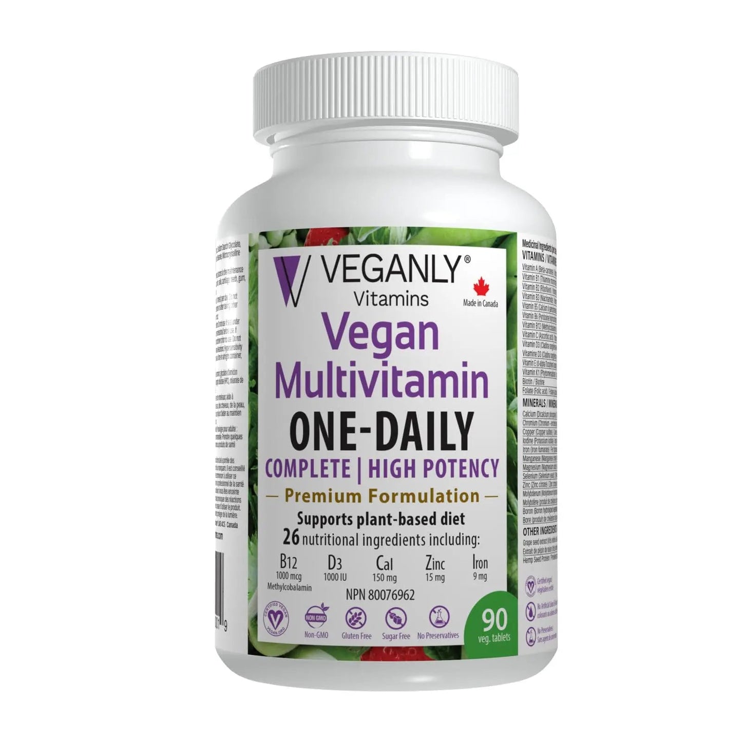 VEGANLY Vitamins Vegan Multivitamin One-Daily, (90 Veg Tablets). Complete Nutrition Support for Plant-Based, Vegan or Vegetarian Diets VEGANLY VitaminsBuy Supplements Australia