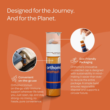 Orthomol Immun, Immune Support Vials for Adults with Vitamin C, Zinc, Selenium, Iodine, Vitamin D, E, A ,B, Calcium, 25+ Immune Boost Nutrients, 1 Serving Per Day for Daily Health (30 Day Supply) OrthomolBuy Supplements Australia