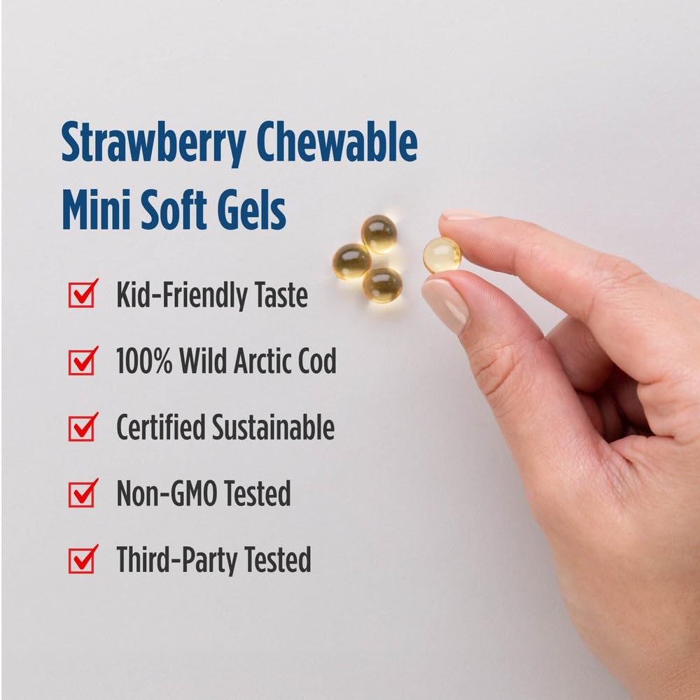 Nordic Naturals Children’s DHA, Strawberry - 360 Mini Chewable Soft Gels for Kids - 250 mg Omega-3 with EPA & DHA - Brain Development & Function - Non-GMO - 90 Servings Nordic NaturalsBuy Supplements Australia