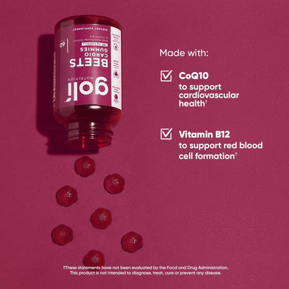 Goli Nutritional Supplement, Beets Cardio Gummy - 60 Count - CoQ10 & Beet Root Extract GoliBuy Supplements Australia