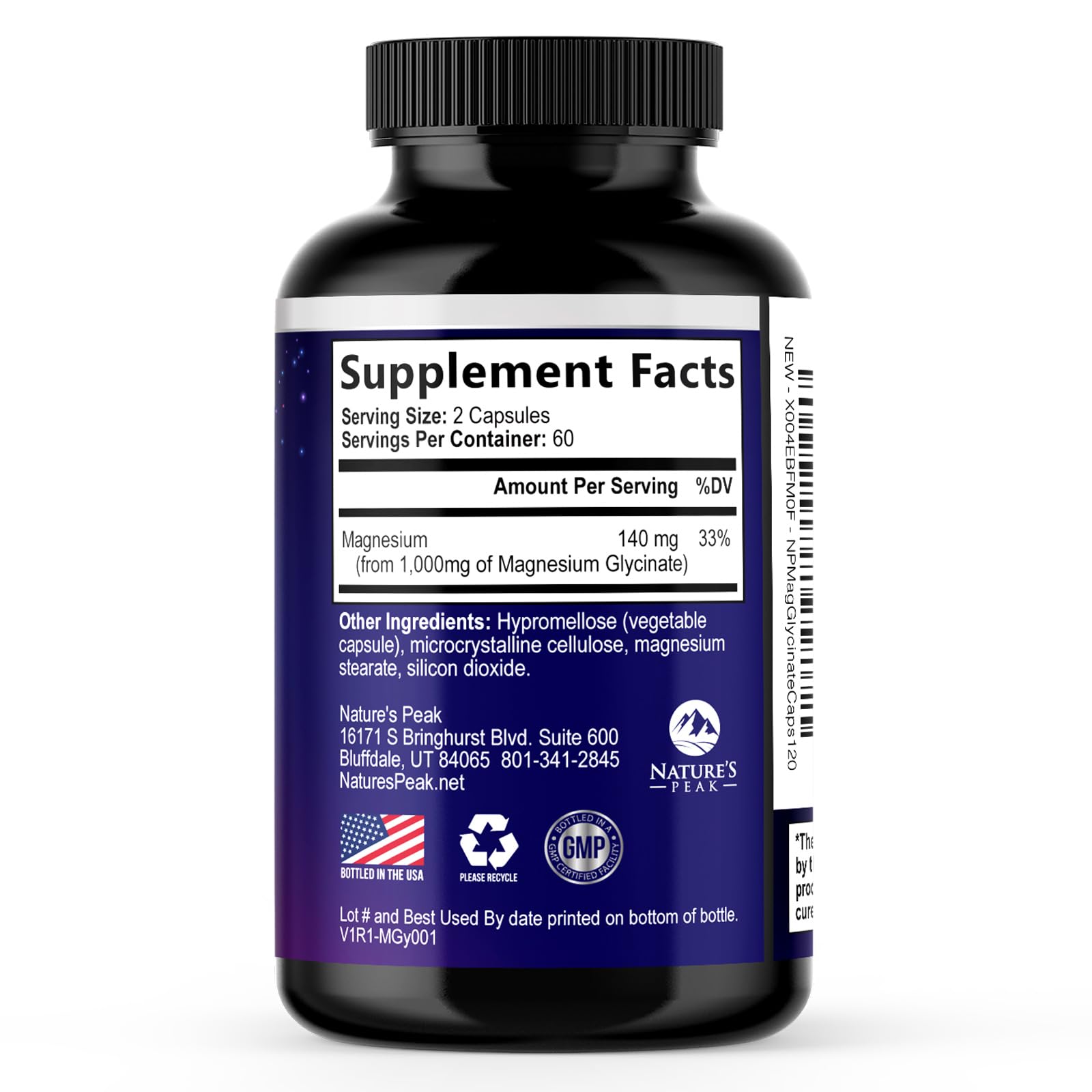 Magnesium Glycinate Capsules 1000mg Per Serving - Pure & Chelated for Max Absorption - Supports Muscle, Nerve & Heart Health, Sleep Support - Magnesium Supplement for Whole Body Support - 120 Capsules Nature's PeakBuy Supplements Australia