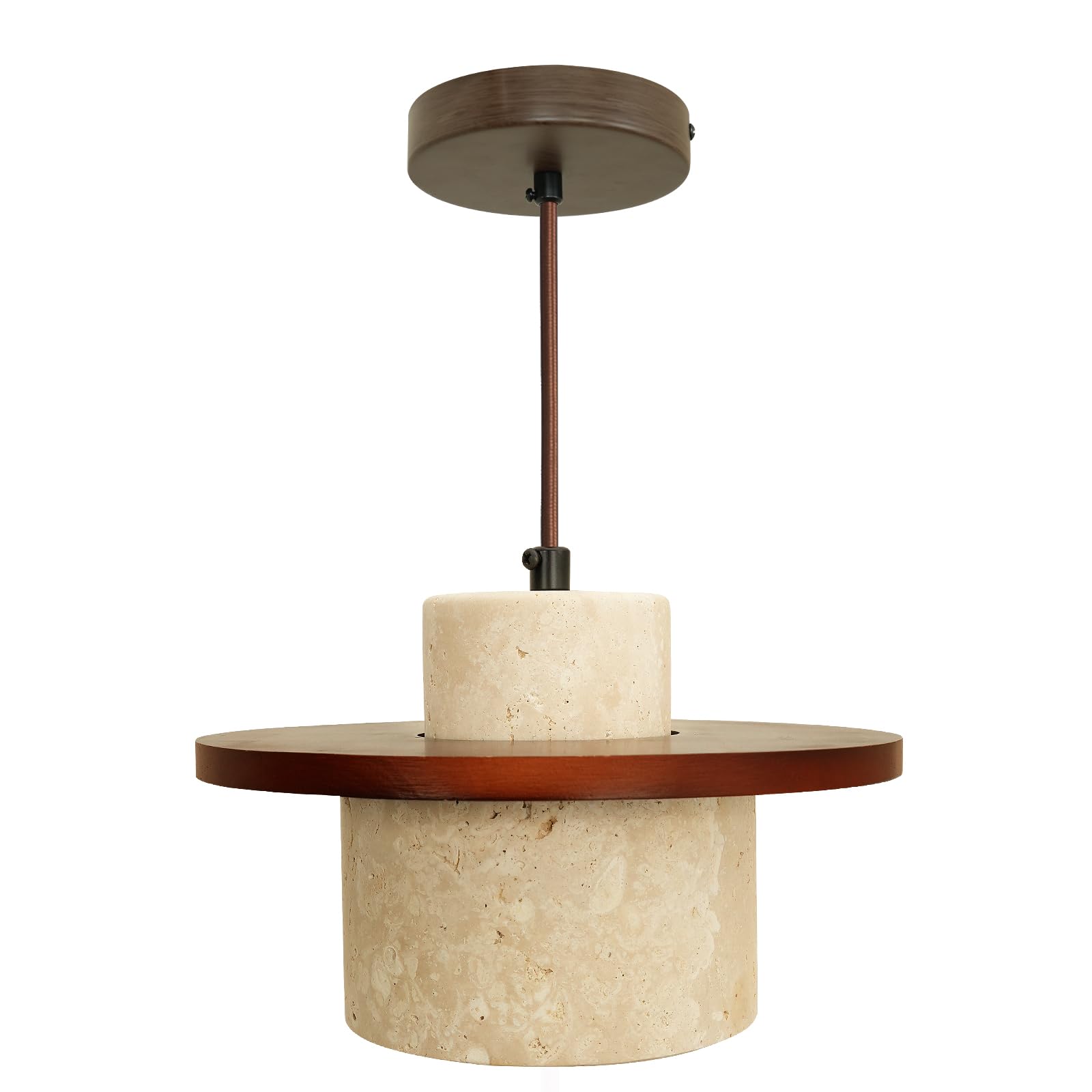 Nordic Pendant Light Natural Yellow Travertine Lamp Simple Wabi Sabi Lamp Suitable for Restaurant Bedside Kitchen Island Cafe Wood Pendant Light (Walnut Color) GenericBuy Supplements Australia