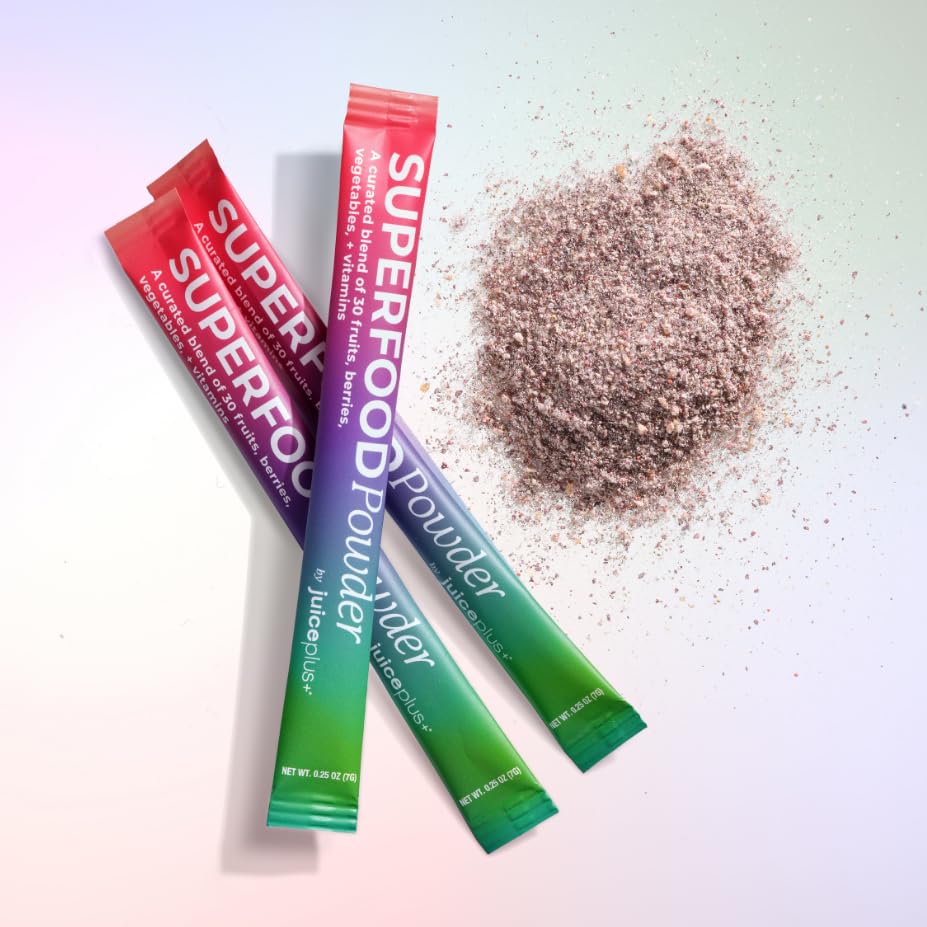 Juice Plus+ - Superfood Powder - Drink with 30 Fruits Berries Veggies Plant Vitamins for Refreshing Immune Wellness Boost - 30 Stick Packs Juice Plus+Buy Supplements Australia