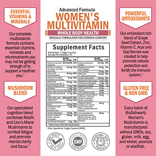Multivitamin for Women with Vitamin D3 - Multivitamins for Bone Breast Skin Joint BioSchwartzBuy Supplements Australia