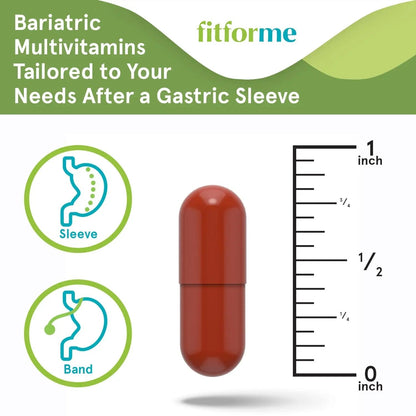 FitForMe Bariatric Multivitamin, Tailored for Gastric Sleeve Surgery – One-a-Day Capsule, 30-Day Supply, Easy-to-Swallow WLS Optimum Capsule FitForMe