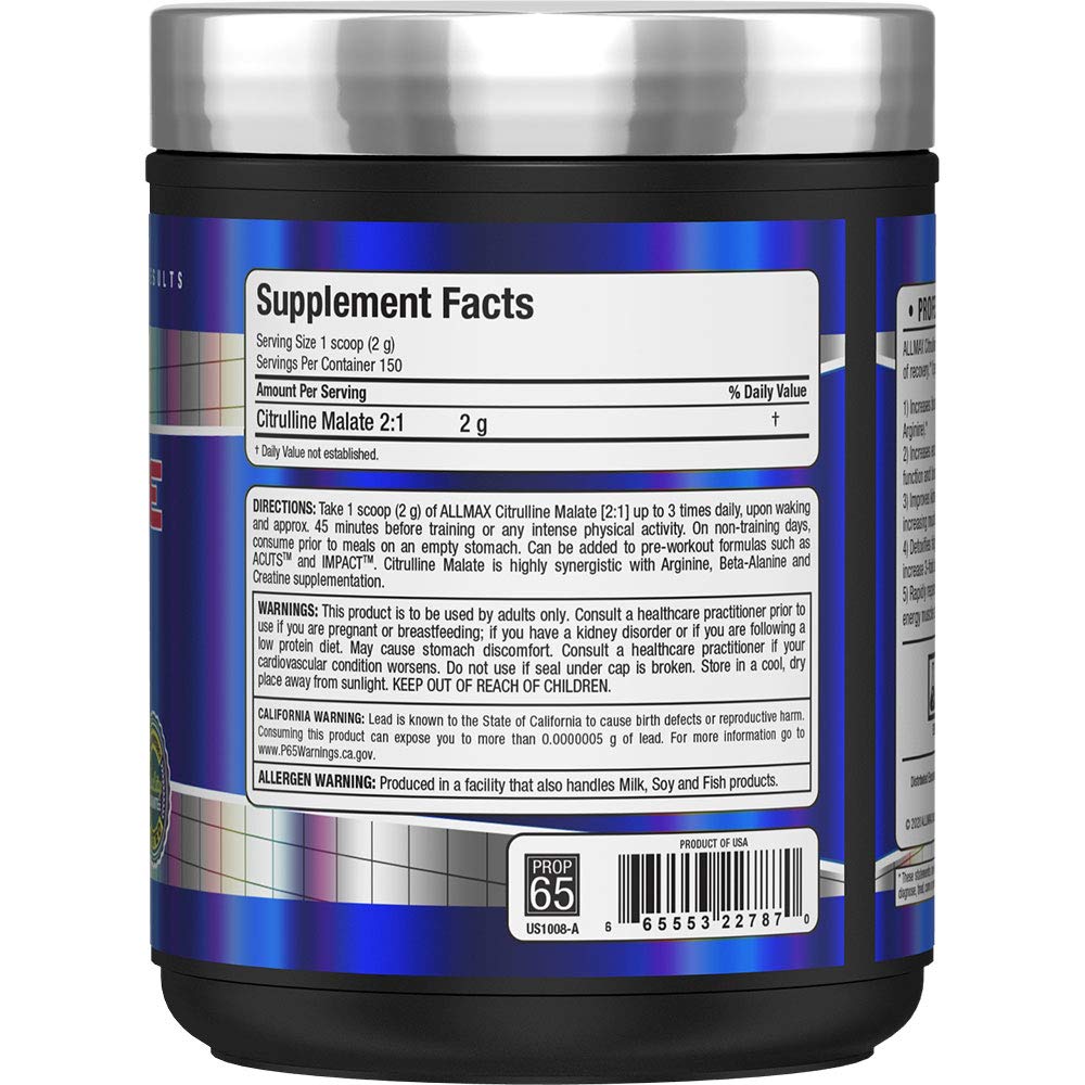 ALLMAX Essentials CITRULLINE MALATE 2:1 - 300 g Powder - Improves Endurance ALLMAX NutritionBuy Supplements Australia