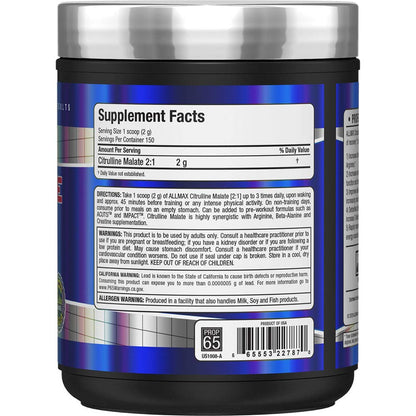 ALLMAX Essentials CITRULLINE MALATE 2:1 - 300 g Powder - Improves Endurance ALLMAX NutritionBuy Supplements Australia