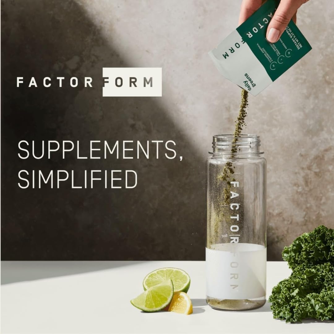 FACTOR FORM Daily Greens Superfood Powder | 5 Functional Blends for Gut Health, Energy & Immunity | Prebiotics, Probiotics, Adaptogens, B Vitamins (7 Servings, Individual Packets) FACTOR FORMBuy Supplements Australia