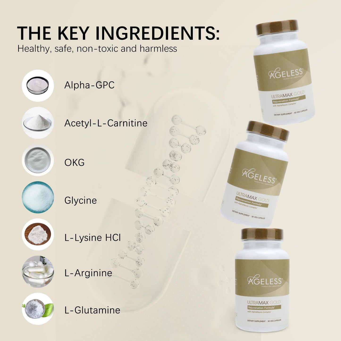 AGELESS™: UltraMAX Gold™ Capsules, HGH Anti-Aging Supplement for Women, Slows Ageless Foundation LaboratoriesBuy Supplements Australia