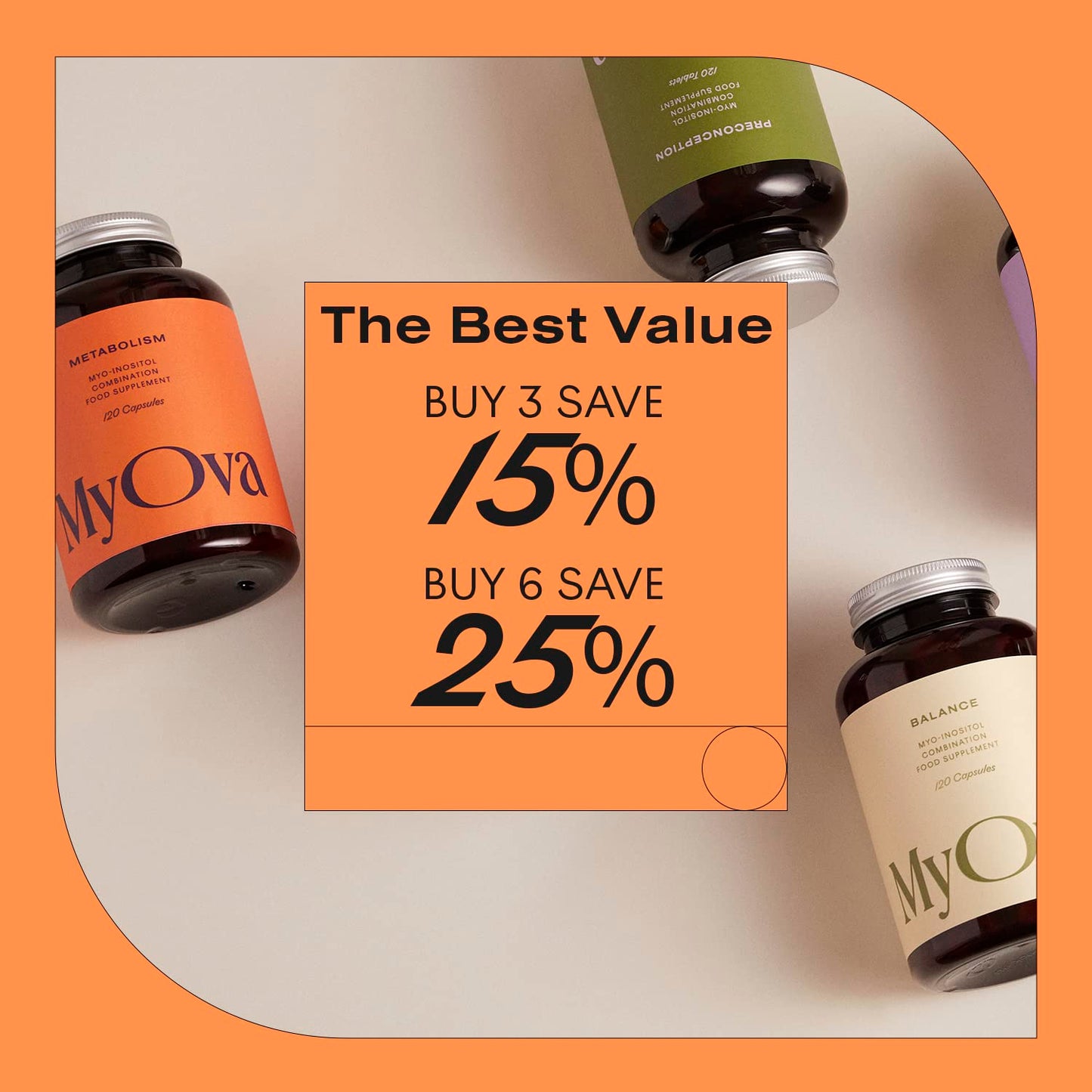 MyOva Metabolism PCOS Supplement - 120 capsules, 30-Day Supply - 2000mg MyOvaBuy Supplements Australia