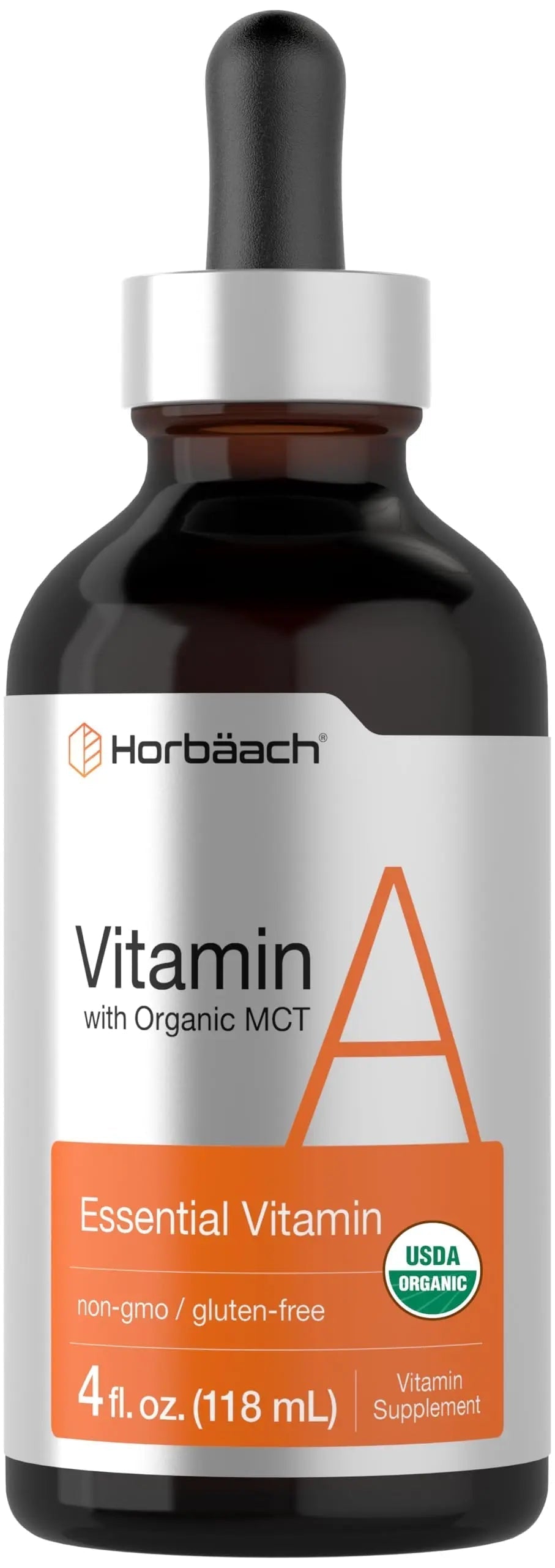 Horbäach Vitamin A Liquid | 4 fl oz | Supplement with Organic Fractionated Coconut Oil | Non-GMO, Gluten Free HorbäachBuy Supplements Australia