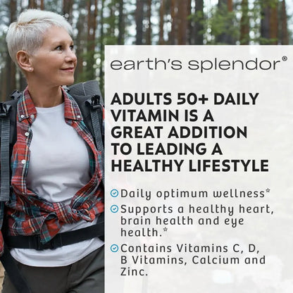 Earth's Splendor Adults 50+ Daily Vitamin- Overall Wellness Support, Daily Nutrients, 120 Day Supply Earth's Splendor