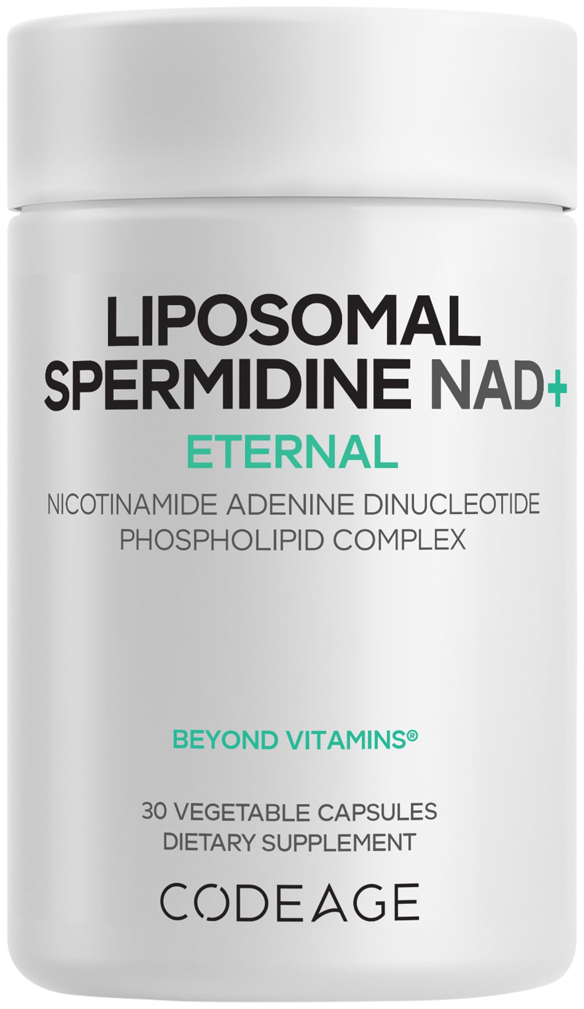 Codeage Liposomal Spermidine NAD+ Spermidine Supplement - 500 Mg NAD+ Vitamin C - Liposomal Delivery - Nicotinamide Adenine Dinucleotide Pills - 1 Capsule Per Serving - Vegan, Non-GMO - 30 Capsules CodeageBuy Supplements Australia