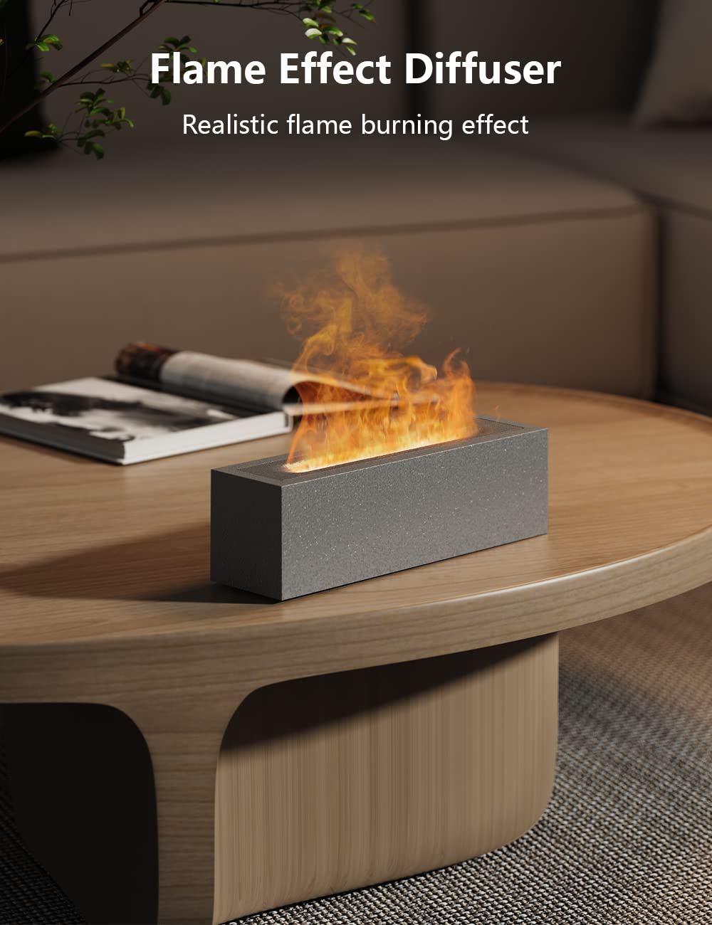 Shiawase Oil Diffuser, 200ml Flame Essential Oil Diffuser/Humidifier, Bedrock Fire Air Scent Diffuser ShiawaseBuy Supplements Australia