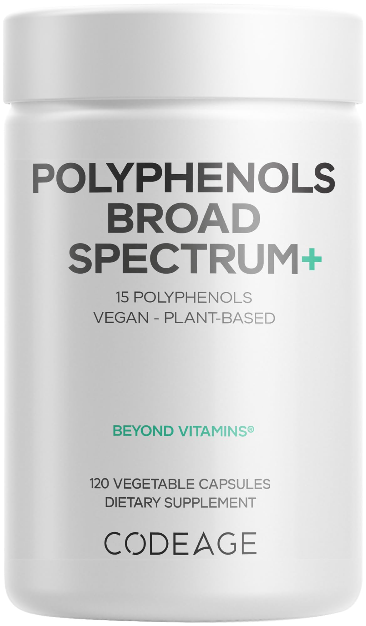 Codeage Polyphenols Broad Spectrum Supplement - Blend of 15 Berries, Fruits, and Botanical Extracts, Decaf Green Tea Leaf, Quercetin, Resveratrol, Pomegranate, Turmeric - Non-GMO - 120 Capsules CodeageBuy Supplements Australia