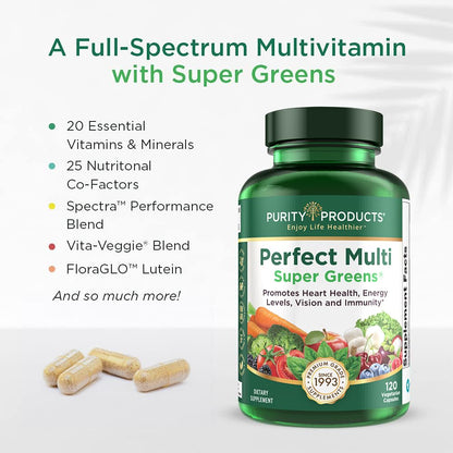 Purity Products Perfect Multi Super Greens Dietary Supplement Health Nutrition, 120 count Purity ProductsBuy Supplements Australia