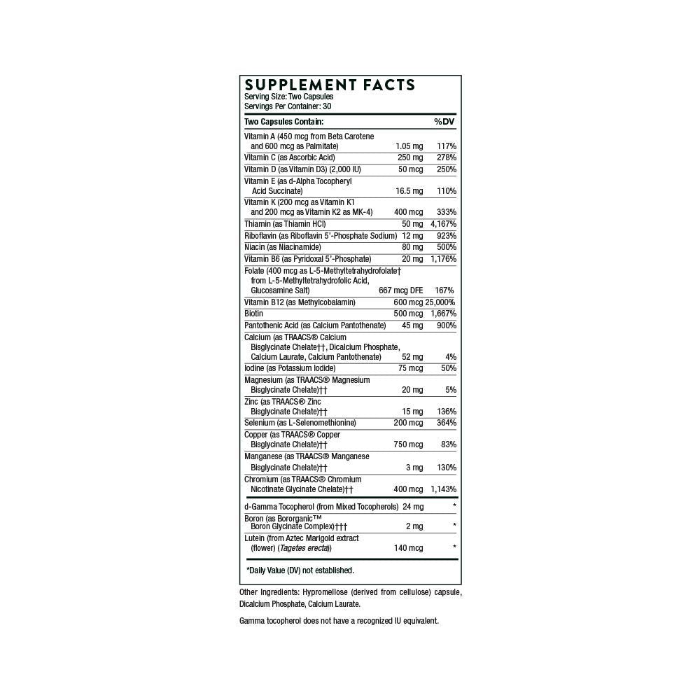THORNE Basic Nutrients 2/Day - Comprehensive Daily Multivitamin with Optimal Bioavailab THORNEBuy Supplements Australia