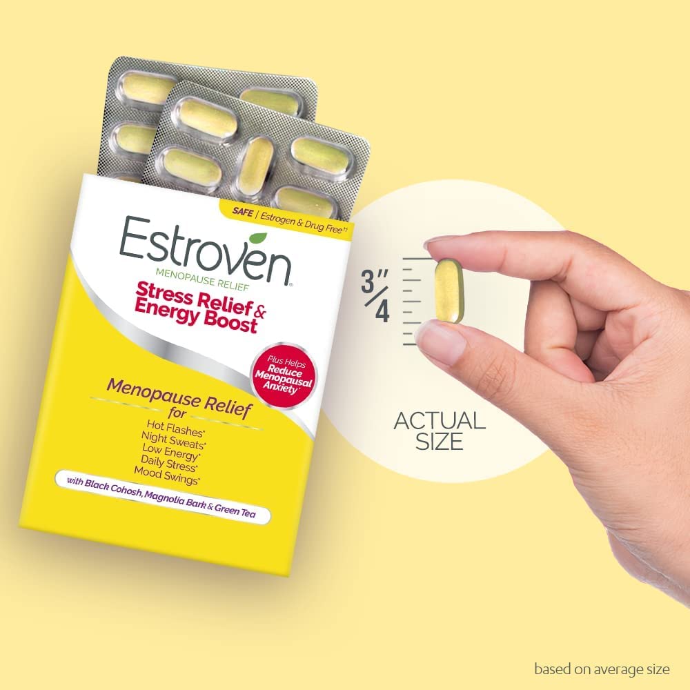 Estroven Stress Relief & Energy Boost for Menopause Relief - 28 Ct. - Clinically Proven EstrovenBuy Supplements Australia
