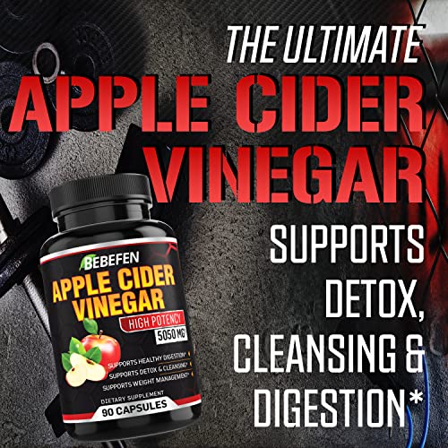 Apple Cider Vinegar Capsules - 5050mg Formula Pills with Black Pepper Extract BEBEFENBuy Supplements Australia